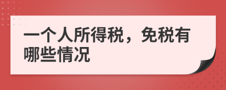 一个人所得税，免税有哪些情况