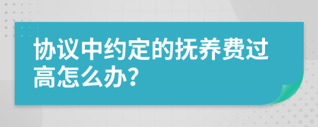 协议中约定的抚养费过高怎么办？