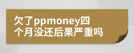 欠了ppmoney四个月没还后果严重吗