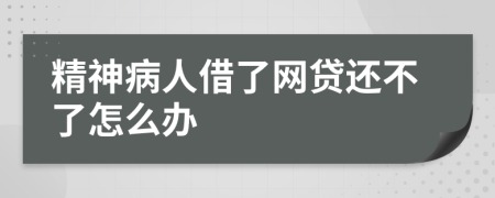 精神病人借了网贷还不了怎么办