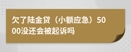欠了陆金贷（小额应急）5000没还会被起诉吗