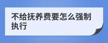 不给抚养费要怎么强制执行