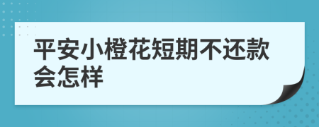 平安小橙花短期不还款会怎样