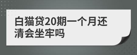 白猫贷20期一个月还清会坐牢吗