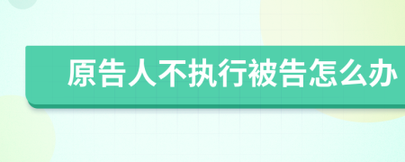 原告人不执行被告怎么办