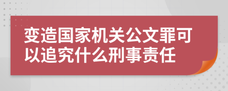 变造国家机关公文罪可以追究什么刑事责任