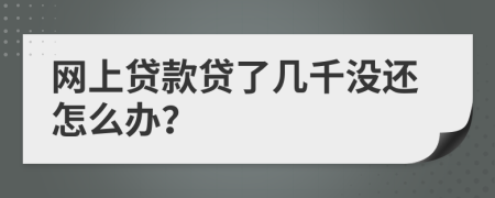 网上贷款贷了几千没还怎么办？