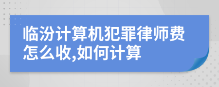 临汾计算机犯罪律师费怎么收,如何计算