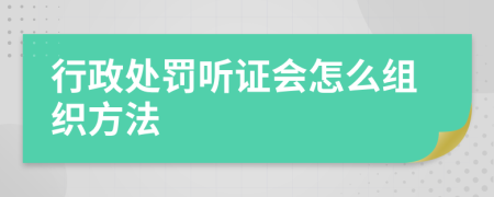 行政处罚听证会怎么组织方法