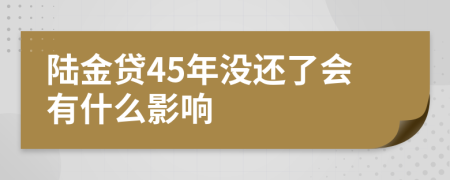 陆金贷45年没还了会有什么影响