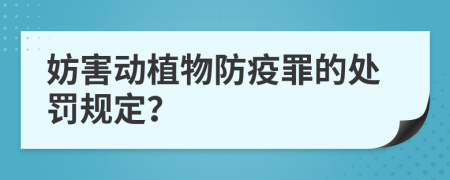 妨害动植物防疫罪的处罚规定？