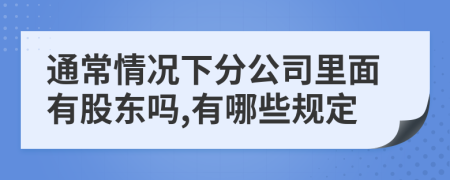 通常情况下分公司里面有股东吗,有哪些规定