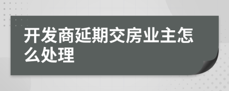 开发商延期交房业主怎么处理