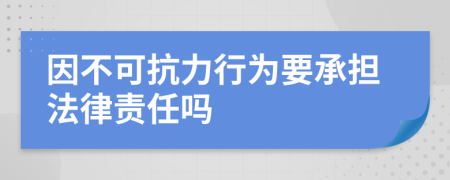 因不可抗力行为要承担法律责任吗