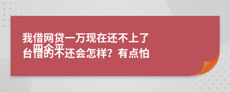 我借网贷一万现在还不上了
，四个平台借的不还会怎样？有点怕