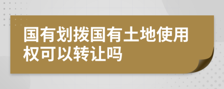 国有划拨国有土地使用权可以转让吗