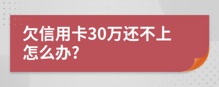 欠信用卡30万还不上怎么办?