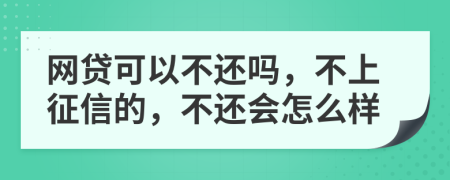 网贷可以不还吗，不上征信的，不还会怎么样