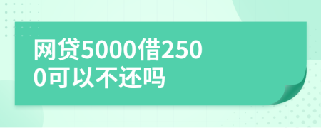 网贷5000借2500可以不还吗