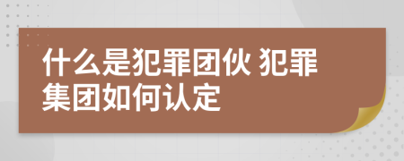 什么是犯罪团伙 犯罪集团如何认定