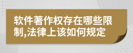 软件著作权存在哪些限制,法律上该如何规定