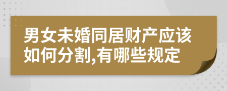 男女未婚同居财产应该如何分割,有哪些规定