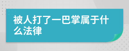 被人打了一巴掌属于什么法律