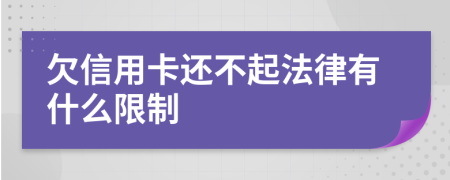 欠信用卡还不起法律有什么限制
