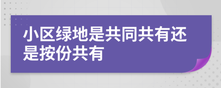 小区绿地是共同共有还是按份共有