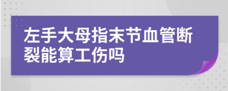 左手大母指末节血管断裂能算工伤吗