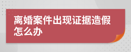 离婚案件出现证据造假怎么办