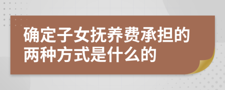 确定子女抚养费承担的两种方式是什么的
