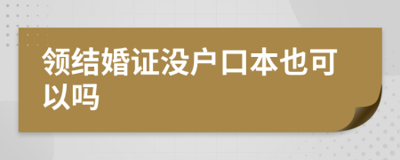 领结婚证没户口本也可以吗