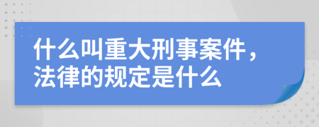 什么叫重大刑事案件，法律的规定是什么