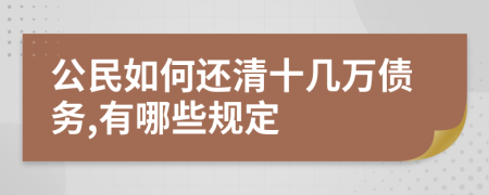 公民如何还清十几万债务,有哪些规定