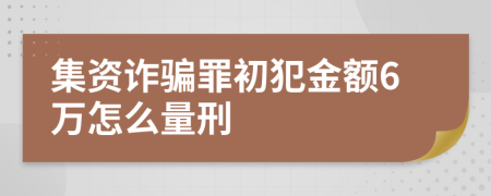 集资诈骗罪初犯金额6万怎么量刑