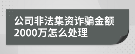 公司非法集资诈骗金额2000万怎么处理