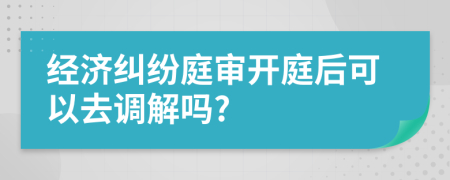 经济纠纷庭审开庭后可以去调解吗?