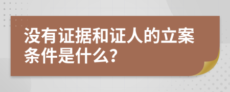 没有证据和证人的立案条件是什么？