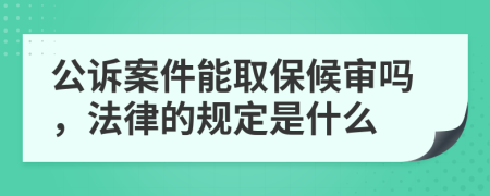 公诉案件能取保候审吗，法律的规定是什么