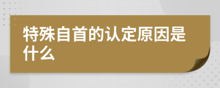 特殊自首的认定原因是什么