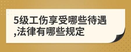 5级工伤享受哪些待遇,法律有哪些规定