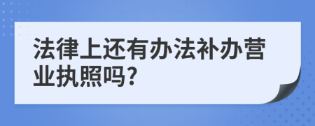 法律上还有办法补办营业执照吗?