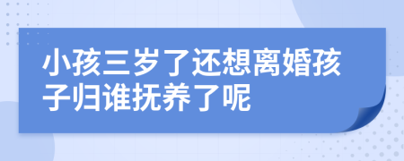 小孩三岁了还想离婚孩子归谁抚养了呢