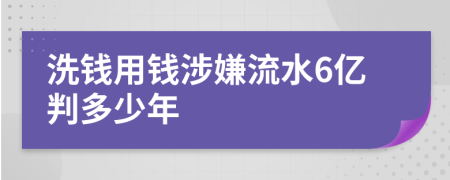 洗钱用钱涉嫌流水6亿判多少年