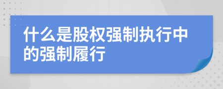 什么是股权强制执行中的强制履行