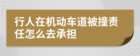 行人在机动车道被撞责任怎么去承担