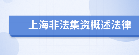 上海非法集资概述法律