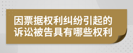 因票据权利纠纷引起的诉讼被告具有哪些权利