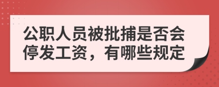 公职人员被批捕是否会停发工资，有哪些规定